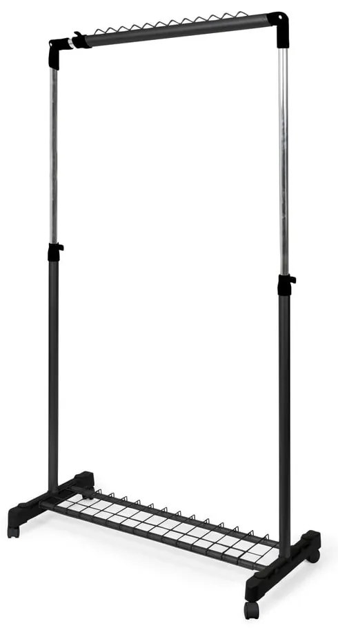 Suport pentru haine negru telescopic/cu roți din metal Under Stairs – Compactor