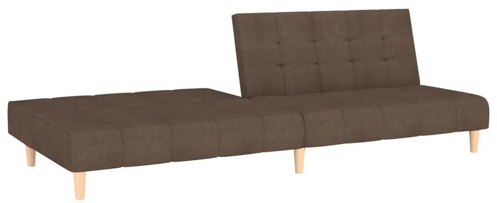 Canapea extensibila cu 2 locuri, gri taupe, textil Gri taupe, Fara suport de picioare
