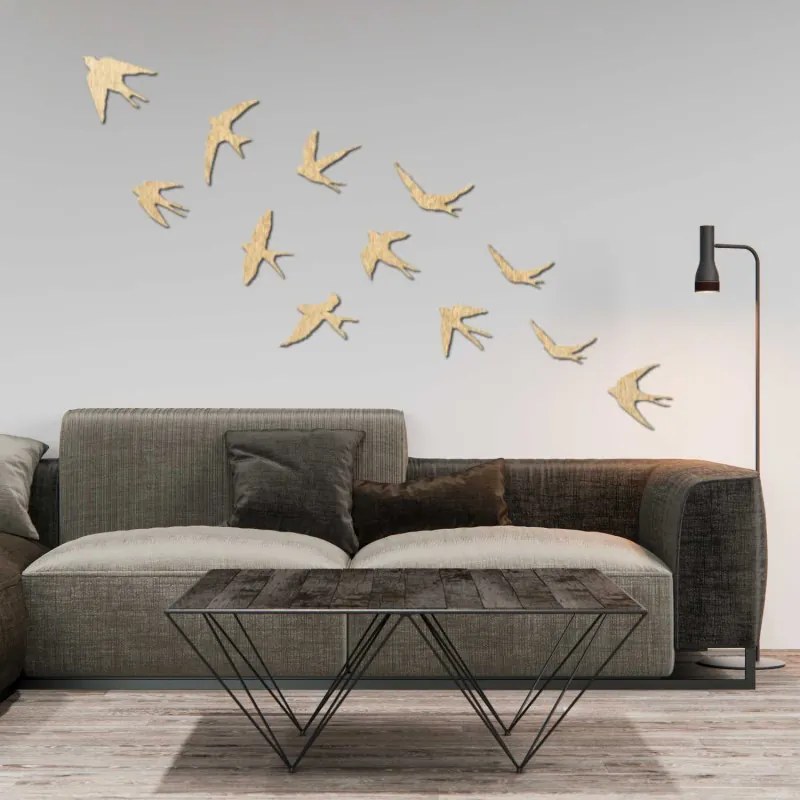 SENTOP | Decorațiuni murale din lemn cu păsări zburătoare | FLOCK