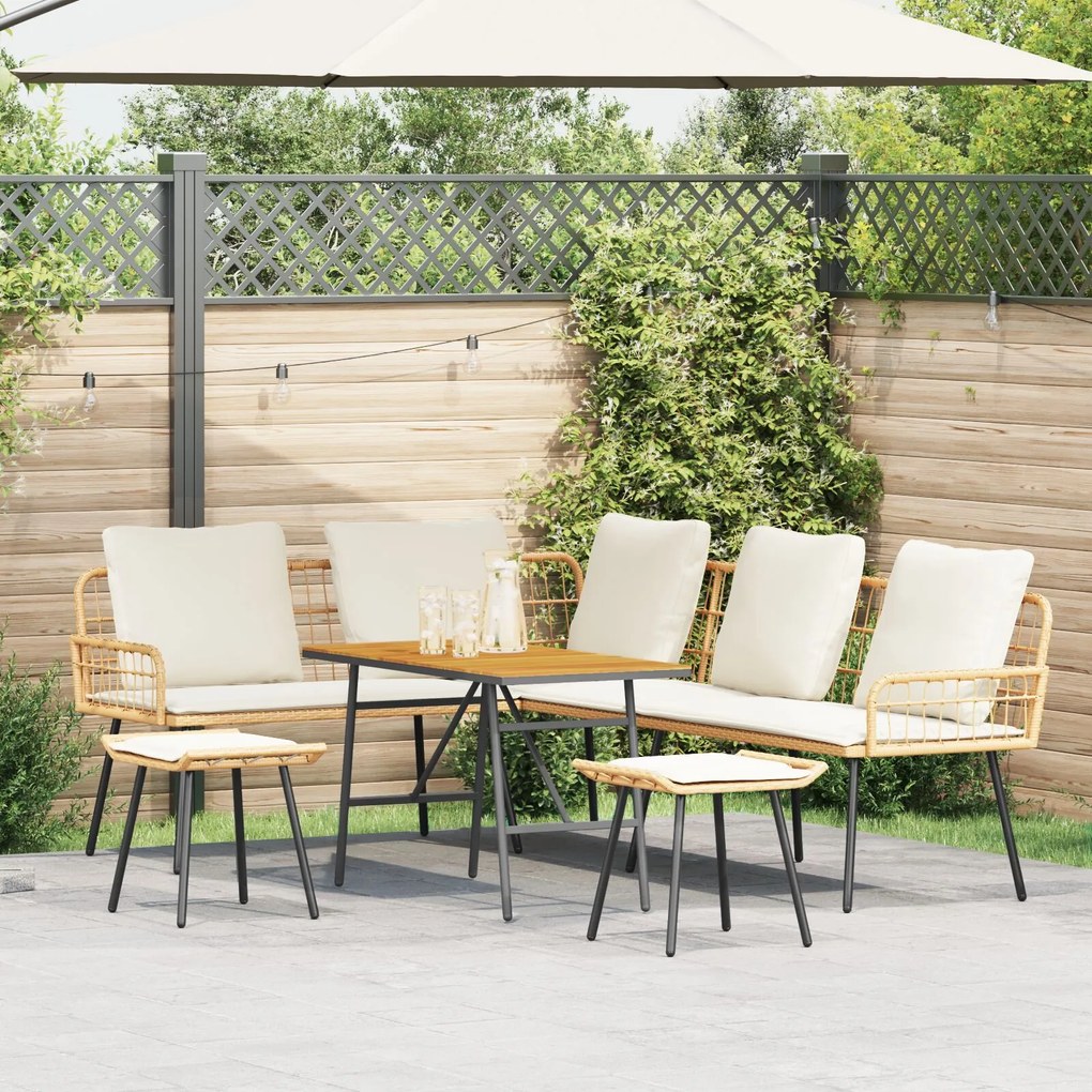 vidaXL Set de canapele pentru grădină 4 pcs natural poliratan
