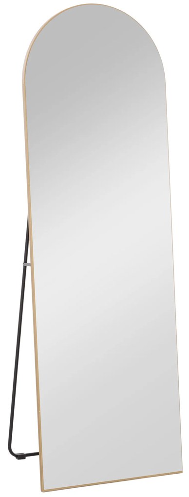 HOMCOM Oglindă în lungime completă 50 x 150 cm, oglindă pe suport, oglindă mare de perete fără ramă, pentru sufragerie, ton aur | Aosom Romania