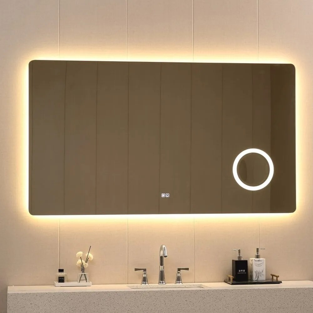 Oglinda cu iluminare si dezaburire Inter Ceramic dreptunghiulara 180x90 cm