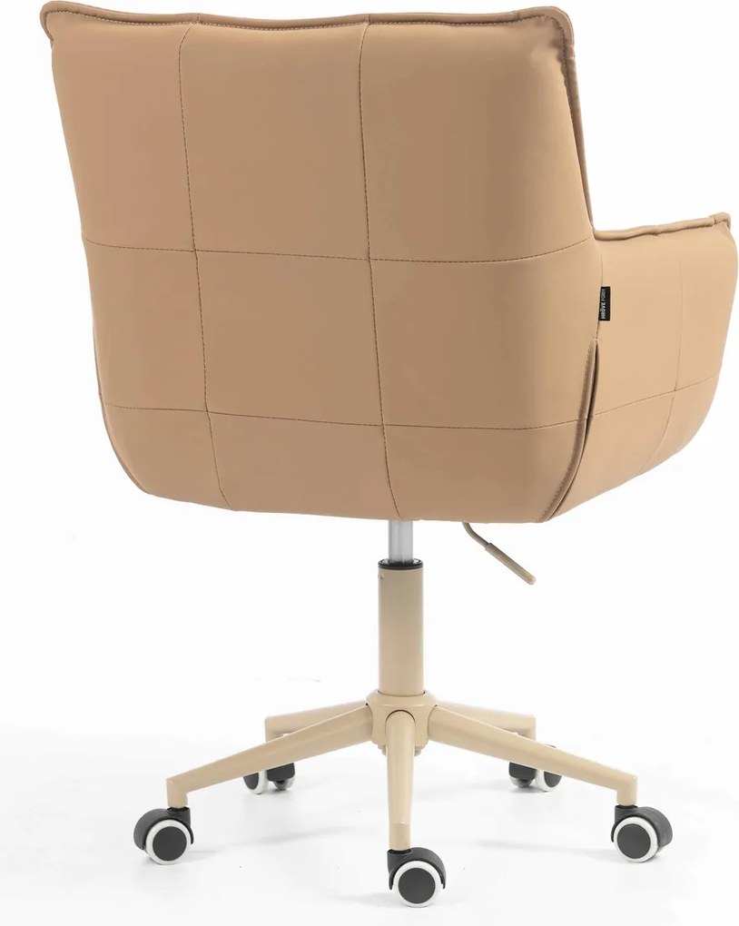 HR560K Scaun Caramel Piele Ecologica Premium Soft cu Bază Crem