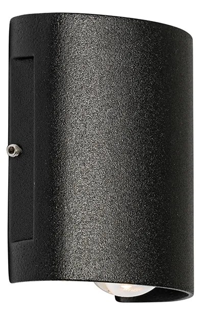 Aplică de perete exterioară neagră inclusiv LED 2 lumini IP54 - Silly