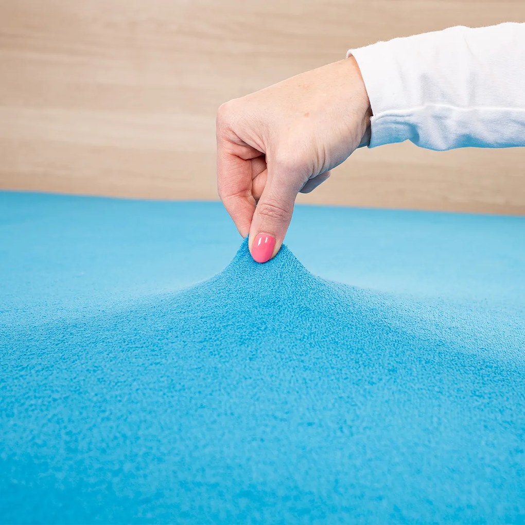 Cearșaf pat 4Home, din frotir, albastru, 160 x 200 cm, 160 x 200 cm