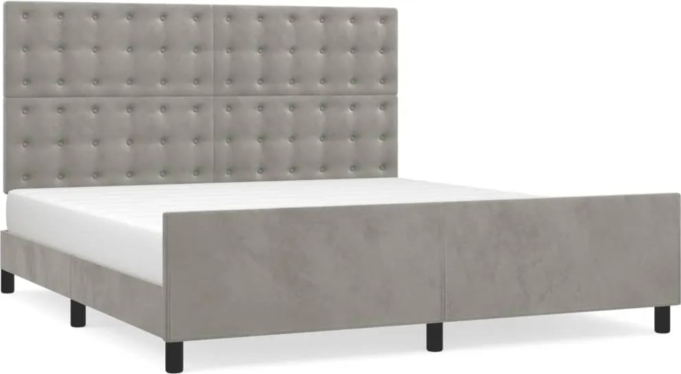 vidaXL Cadru de pat fără saltea, gri deschis, 160x200 cm, catifea