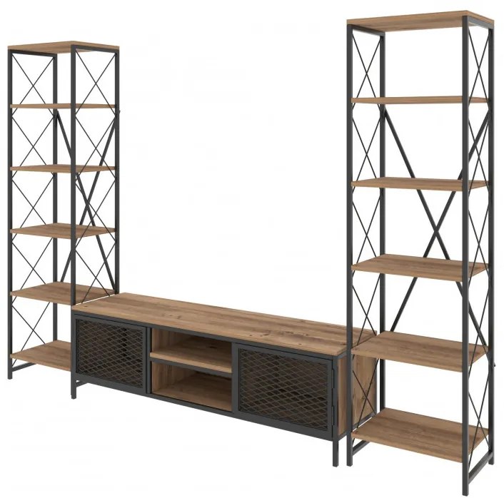Ansamblu Comoda TV Maxim Pine-Negru