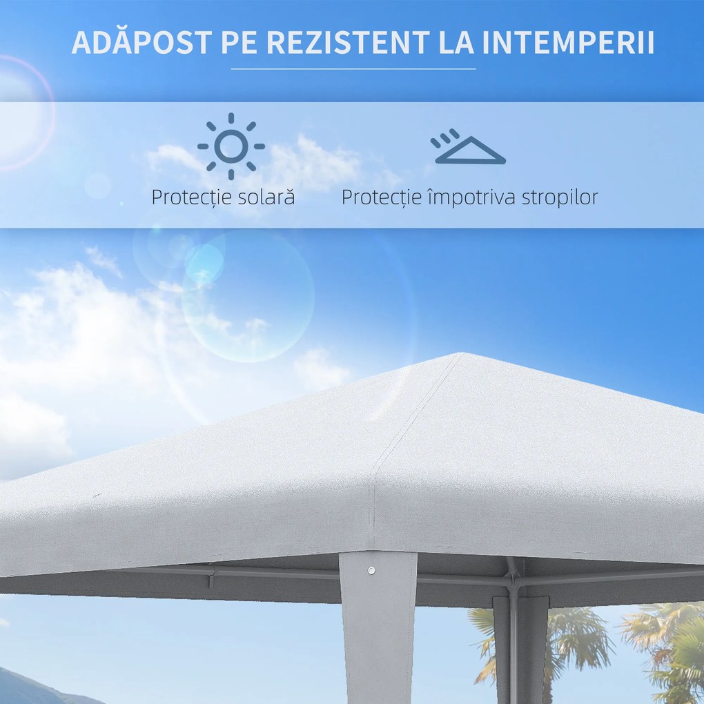 Outsunny Foisor de Grădină 3x3 Impermeabil pentru Petreceri Cadru Oțel Exterior Interior 2.7x2.7m Alb | Aosom Romania