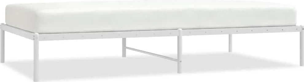 vidaXL Cadru pat metalic, alb, 107x203 cm