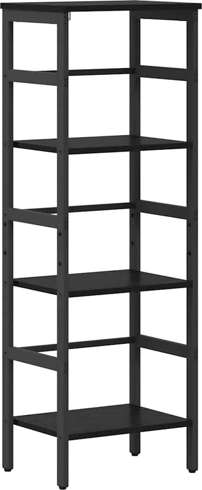 vidaXL Raft pentru cărți Stejar Negru 40 x 29,5 x 115 cm Lemn compozit