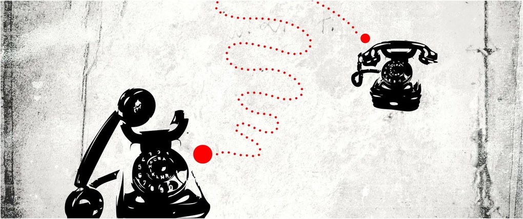 Tablou - Desen de telefon în stilul lui Banksy (120x50 cm)