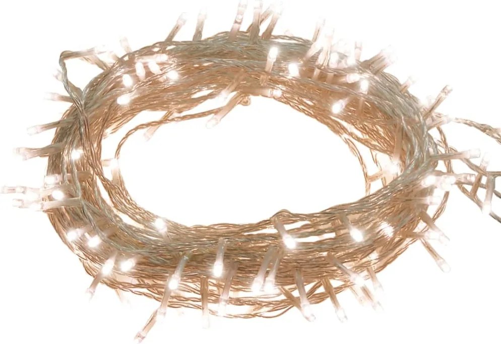 vidaXL Instalație cu 400 LED-uri, alb cald, 40 m, PVC