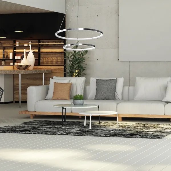 Lustră LED pe cablu HOOP LED/51W/230V d. 60 cm 4000K crom lucios