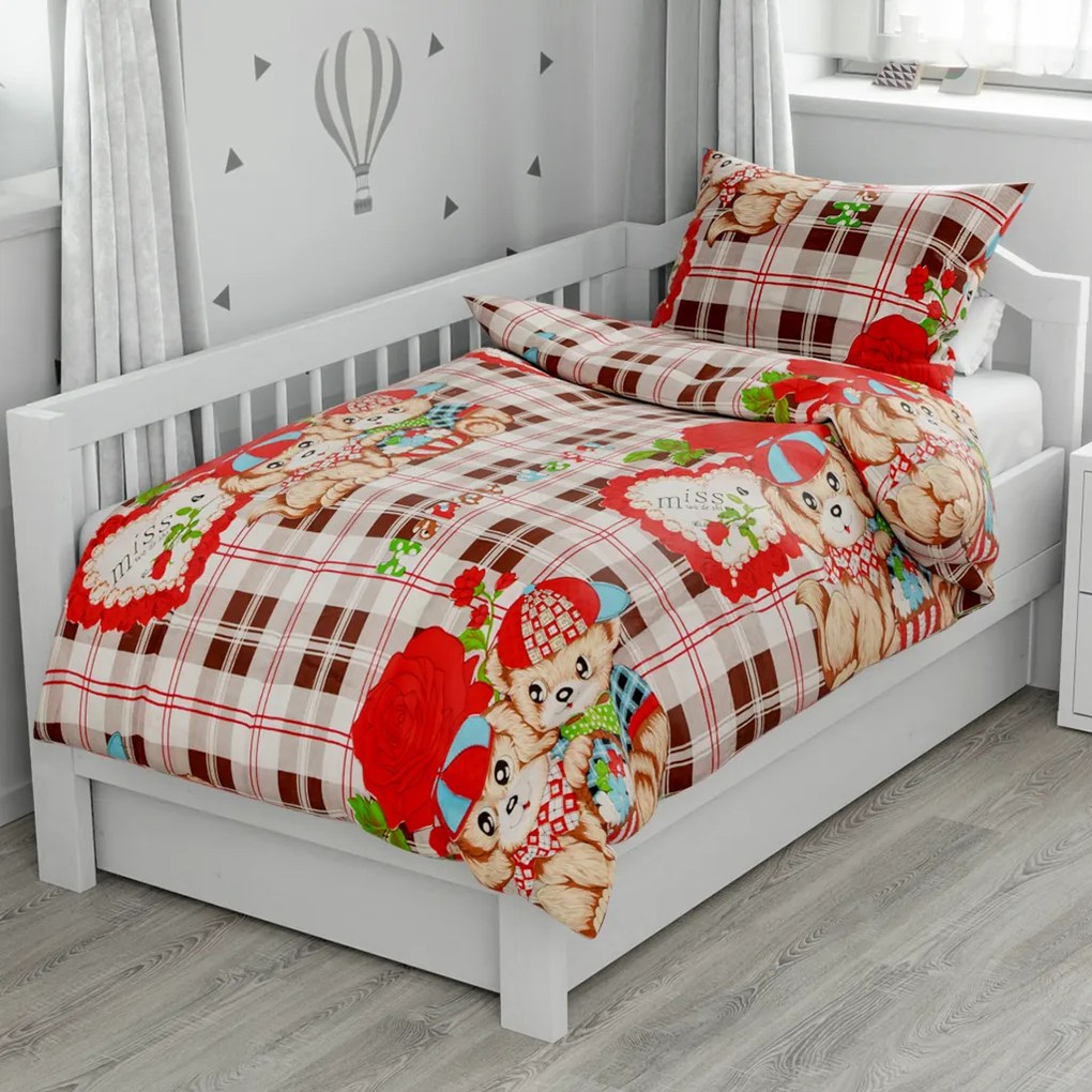 Lenjerii din bumbac pentru patut Culoare maro, TEDDY