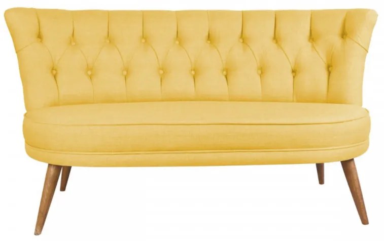 Canapea 2 Locuri, Lemn Solid, Richland Loveseat, Galben
