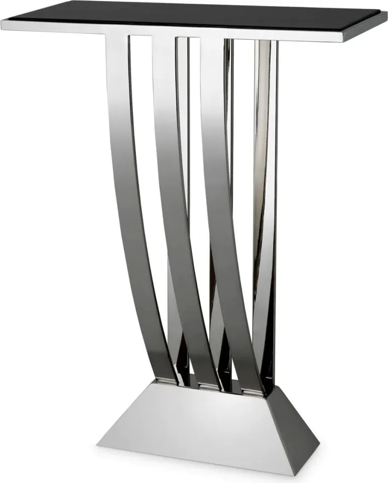 Consola eleganta cu blat din marmura neagra Beau Deco Stainless Steel 106336 HZ