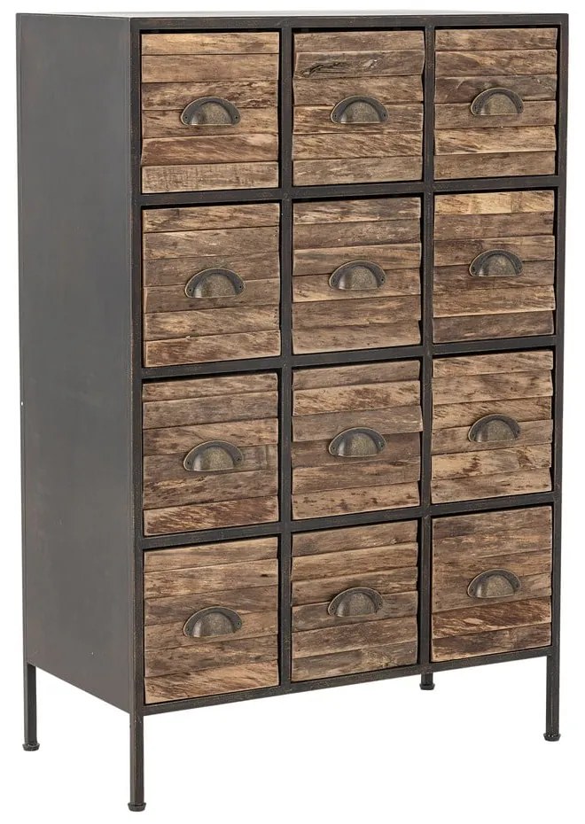 Comodă neagră/maro din metal 60,5x92x33,5 cm Matteo – Bloomingville