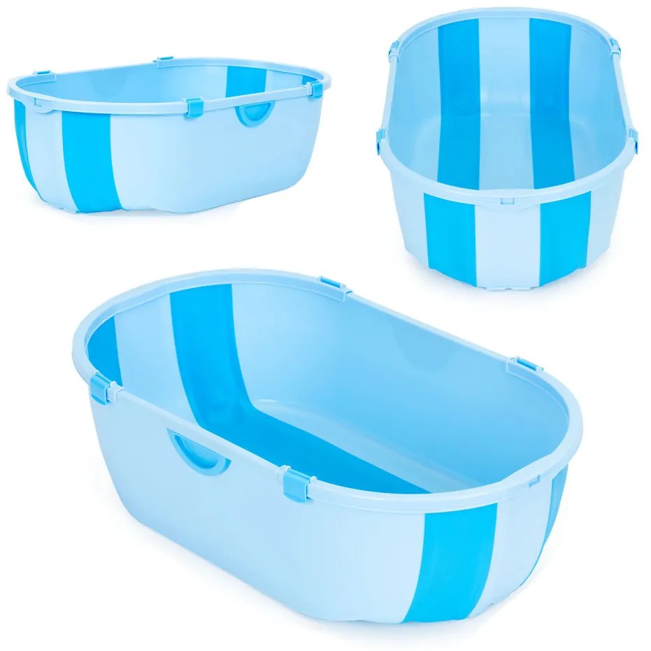 Cada pentru copii cu scurgere pliabilă albastru