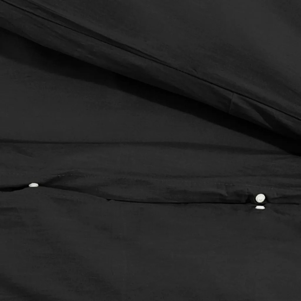 Set cu husa de pilota, negru, 140x200 cm, bumbac 1, Negru, 140 x 200 cm + 60 x 70 cm