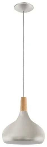 Eglo 901181 - Pendul pe cablu SABINAR 1xE27/60W/230V Ø28 cm argintiu