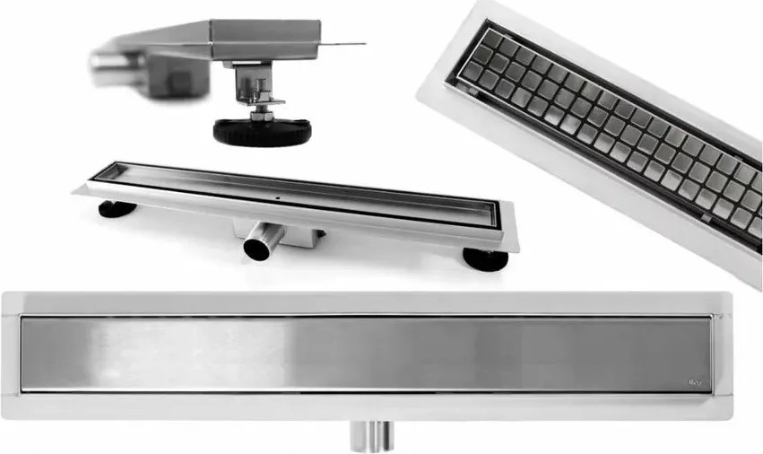 Set rigola pentru dus plus capac 60 cm Rea Pure Neo Inox