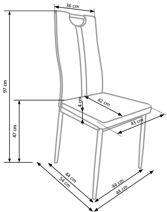 Scaun K202 piele ecologica cappucino