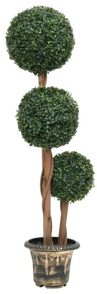 Planta artificiala cimisir cu ghiveci verde 119cm forma minge 1, 25 x 119 cm