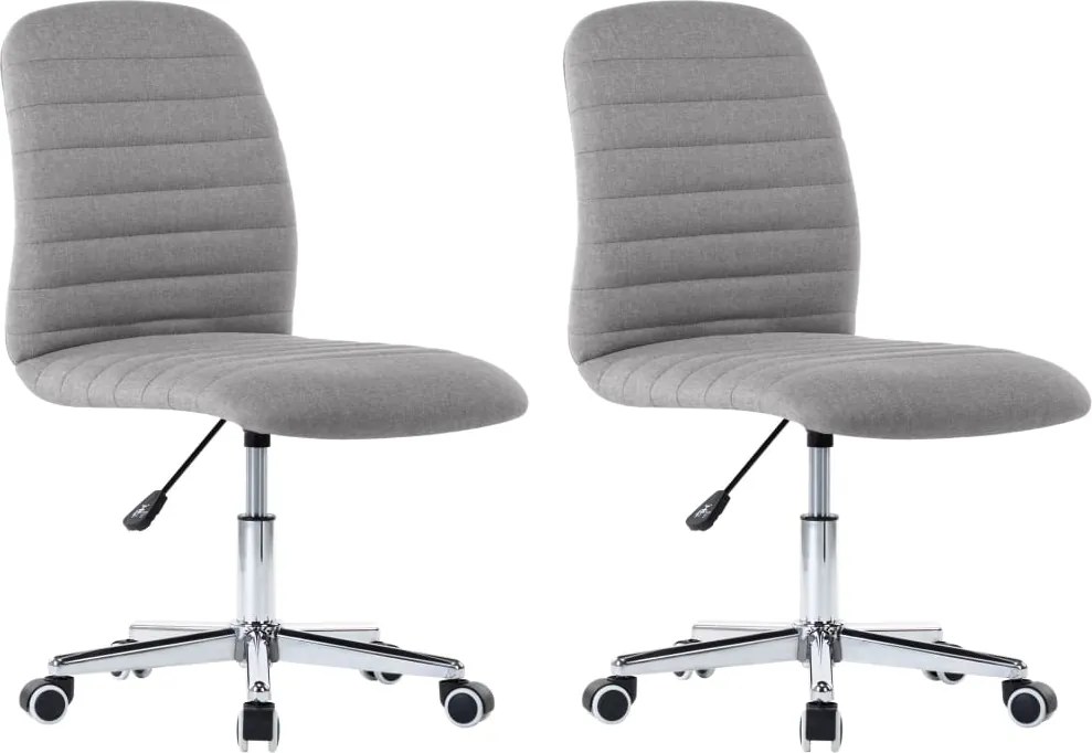 vidaXL Scaune de bucătărie, 2 buc., gri deschis, material textil