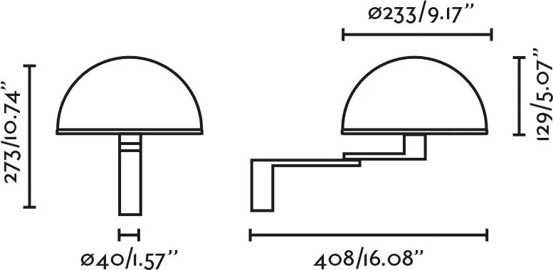 Aplica de perete neagra cu brat articulat DOME