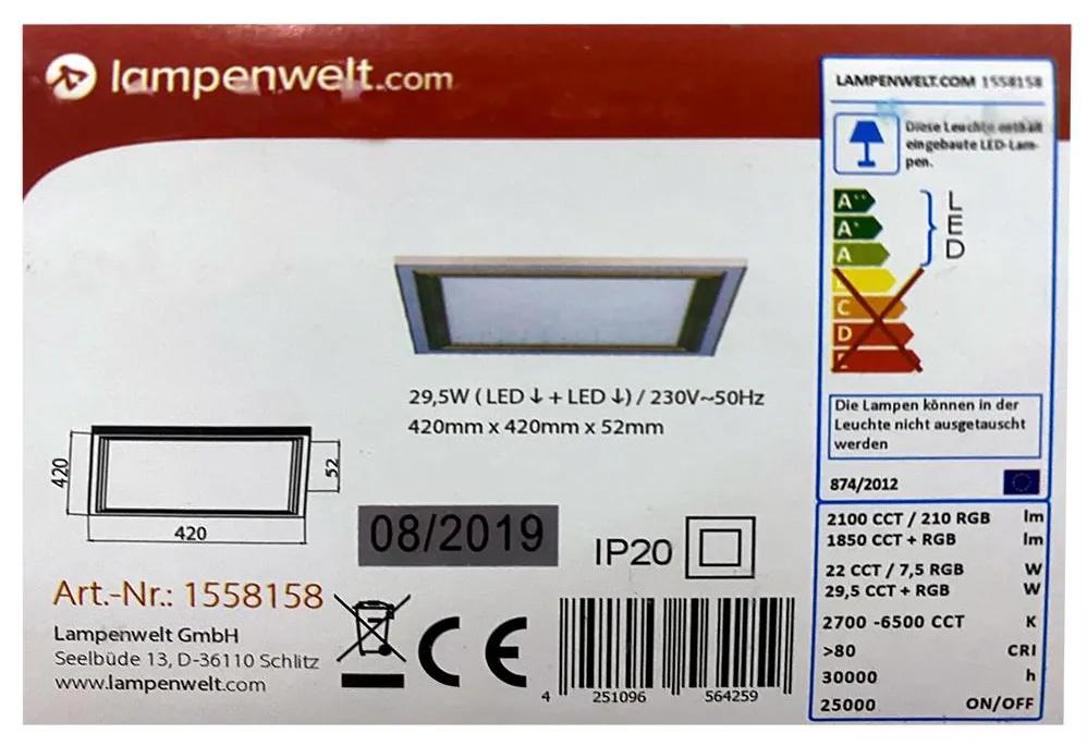 Plafonieră LED RGBW dimabilă LYNN LED/29,5W/230V Lampenwelt + telecomandă