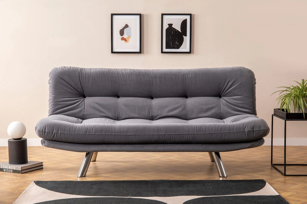 Canapea extensibilă cu 3 locuri Misa Small Sofabed-Grey Gri