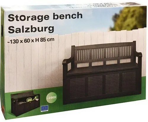 Bancă de grădină cu spațiu de depozitare Salzburg,130 x 60 x 85 cm, 280 l