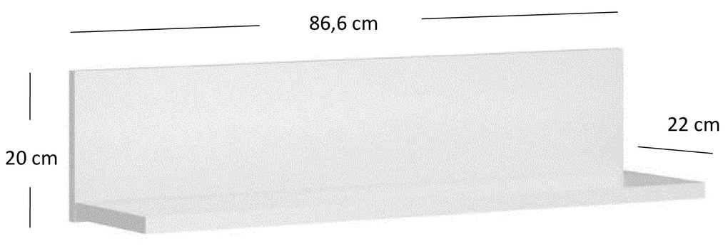 Poliță 90 cm Ethan (alb). 1052910