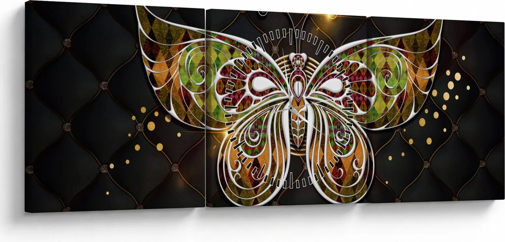 Tablou - Fluture magic (cu ceas) (90x30 cm)