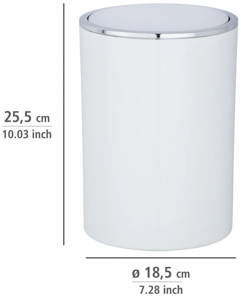 Wenko Coș de gunoi cu capac basculant Inca 5 l,alb