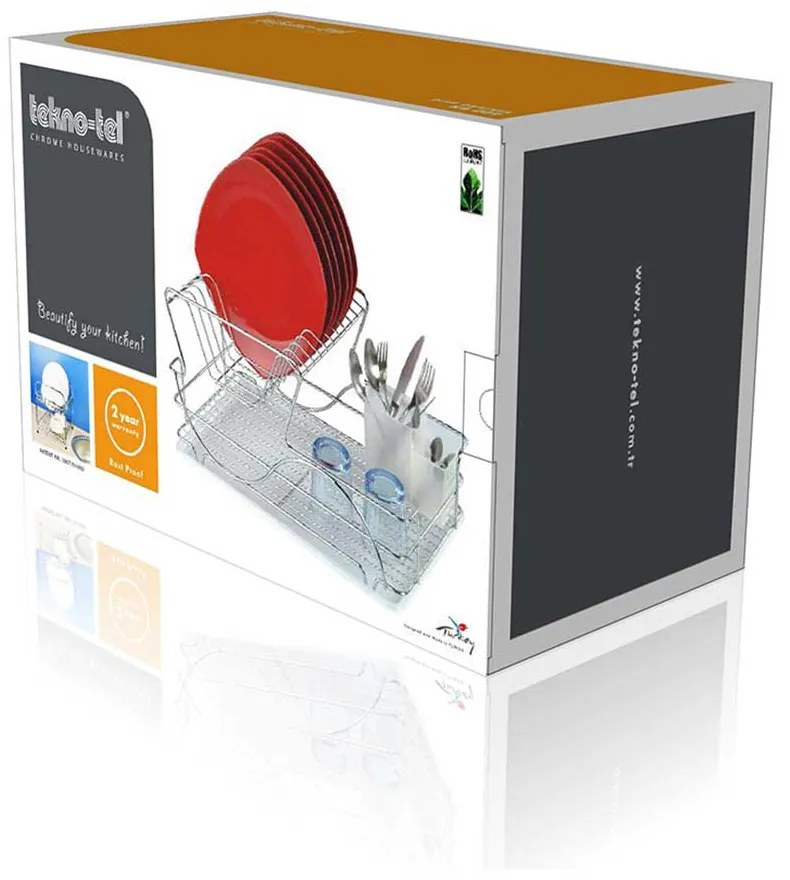 SCURGATOR DE VASE METALIC, 48X35X25 CM, 2 NIVELE, SUPORT TACAMURI, TAVA, ARGINTIU