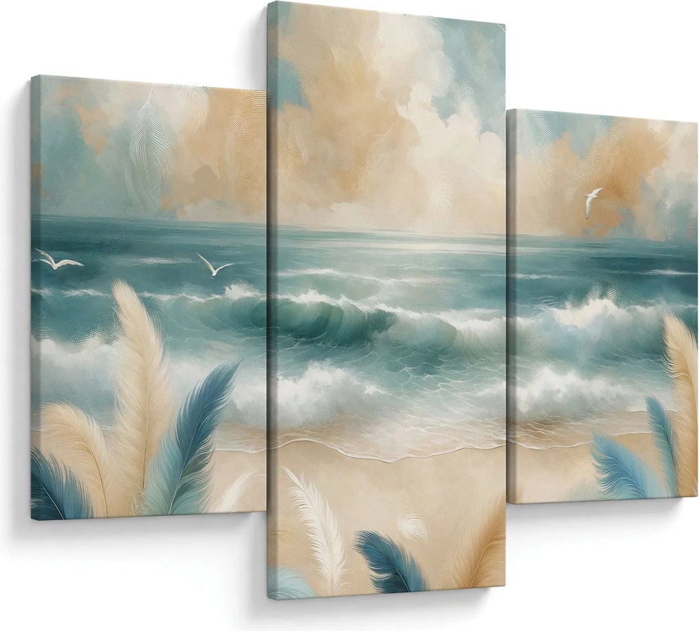 Tablou – Plajă pictată în culori delicate (90x60 cm)