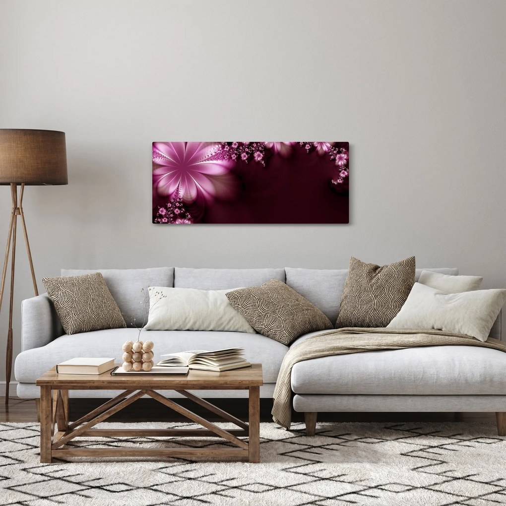Tablou cu abstracție - flori (120x50 cm)