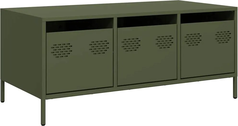 vidaXL Măsuță cafea verde măsliniu oțel laminat la rece