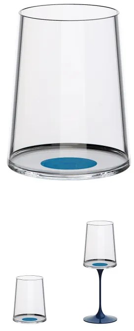 Set 2 pahare de cristal Trebonn SplitGlass 2025122, 280 ml, Ø7.3x9 cm, Posibilitatea atasare picior, Albastru
