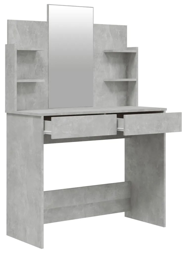 Set masuta de toaleta, gri beton, 96x40x142 cm Gri beton