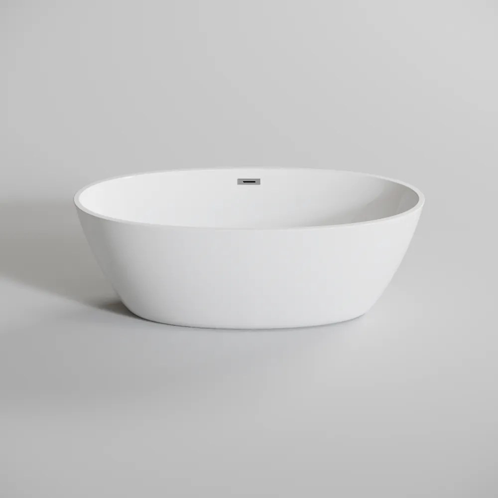 OVAL Cadă de baie freestanding, negru, 155x80x58 cm