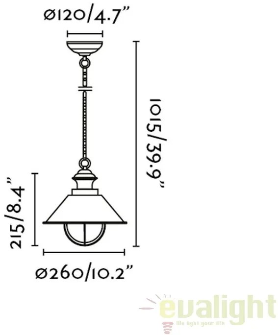 Pendul de terasa exterior NAUTICA alb/cupru IP33 71106