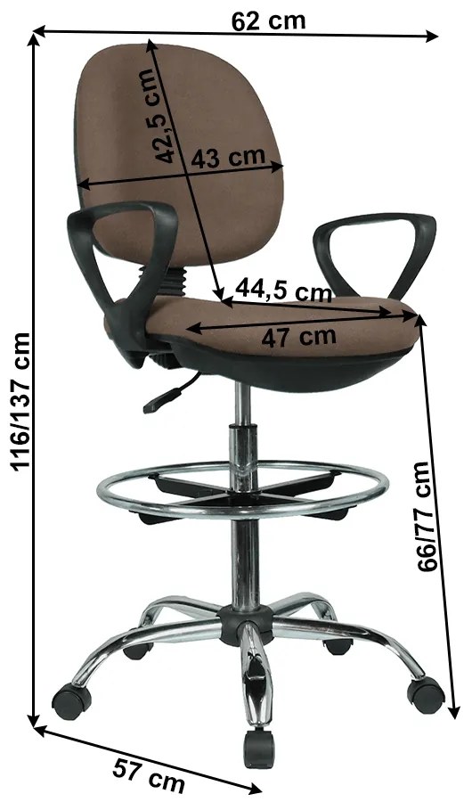 Scaun de birou mai ridicat Korki (maro + negru). 1034318