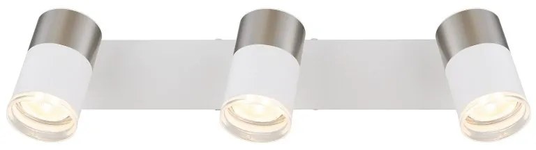 Plafoniera cu 3 Spoturi directionabile BRISBON nickel/alb