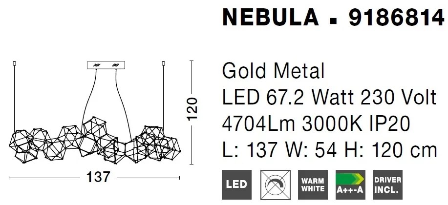 Lustra LED deosebita design modern NEBULA, 137cm