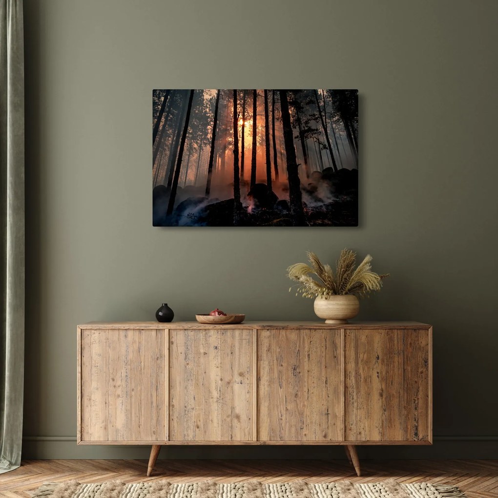 Tablou cu pădure întunecată (90x60 cm)
