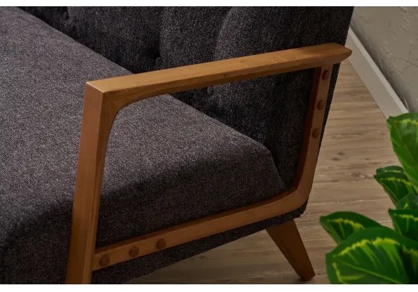 Canapea TUMI, 2 locuri, gri antracit