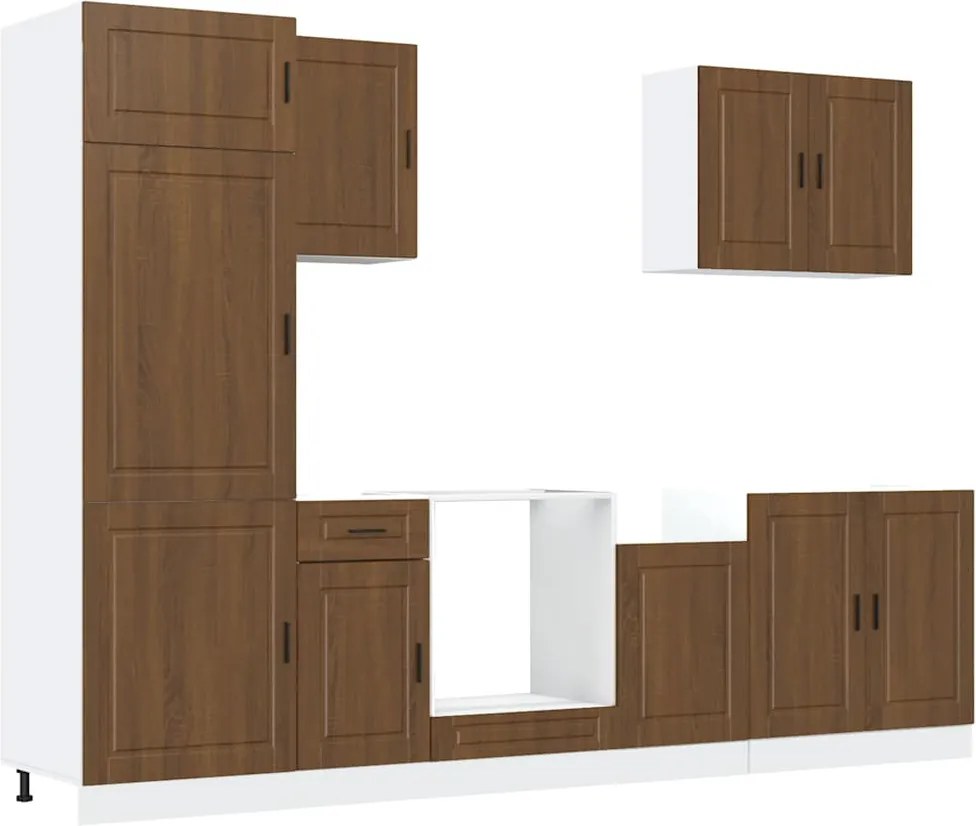 vidaXL Set dulap de bucătărie din 7 piese „Porto” stejar maro lemn