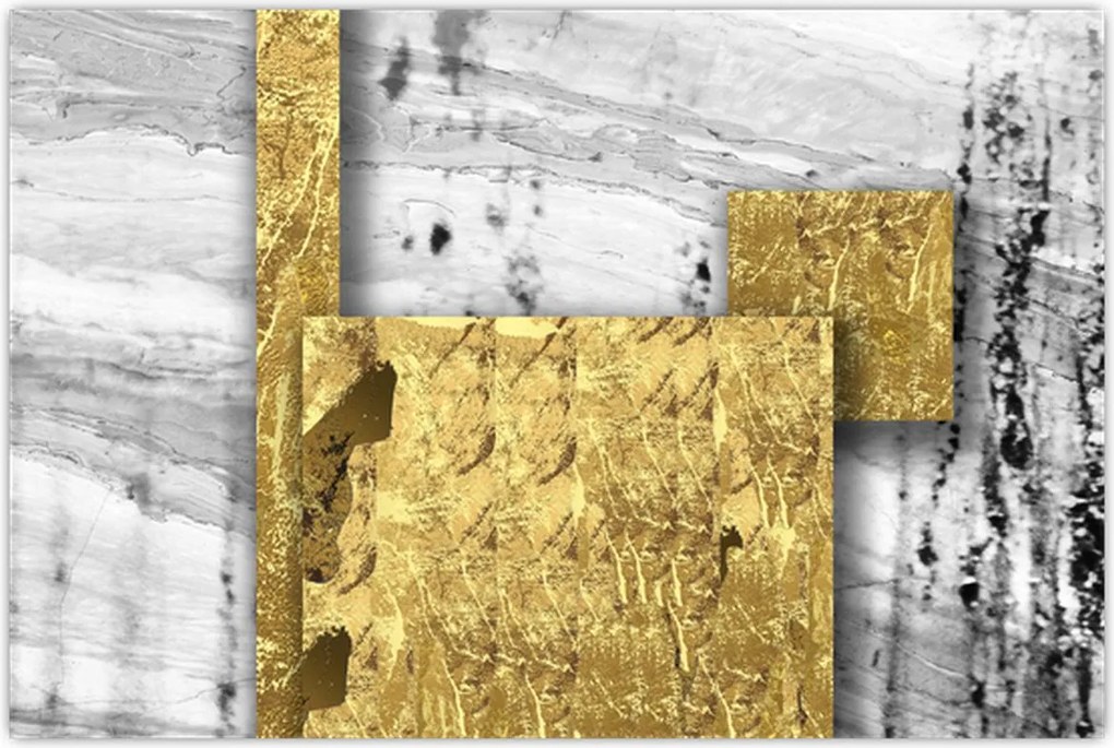 Tablou - Pătrate de aur N⁰1 (90x60 cm)